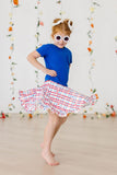SALE Patriotic Plaid Ruffle Twirl Skort