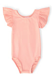 Peach S/S Flutter Sleeve Leotard