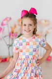 SALE Rainbow Ribbons S/S Pocket Twirl Dress