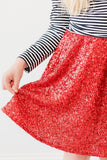 Red Sequin Twirl Skort