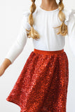 Red Sequin Twirl Skort