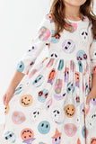 SALE Monster Mash 3/4 Sleeve Pocket Twirl Dress