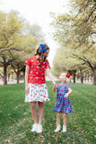 SMU Plaid Mustang Flutter Twirl Dress