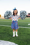 SMU Plaid Mustang Ruffle Twirl Skort