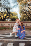 SMU White Mustang 3/4 Sleeve Pocket Twirl Dress