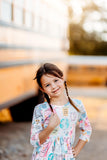 SALE School is Cool 3/4 Sleeve Pocket Twirl Dress
