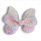 3" Glitter Faux Leather Butterfly Bow