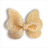 3" Glitter Faux Leather Butterfly Bow