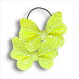 3" Glitter Faux Leather Butterfly Pony Sets