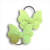 3" Glitter Faux Leather Butterfly Pony Sets
