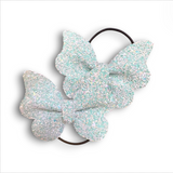 3" Glitter Faux Leather Butterfly Pony Sets