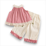 Pink Rosette Swing Top & Sailor Pant Set