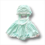 Aqua Bonnet & Romper Set