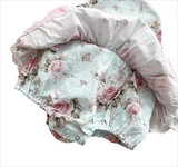 Sky Blue Pink Roses Romper