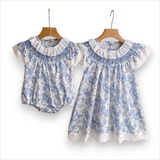 Blue Toile Print Outfit