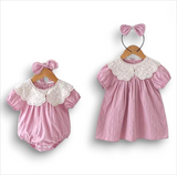 Scalloped Bib Orchid Outfit