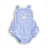 Blue Gingham Goose Romper