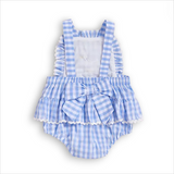 Blue Gingham Goose Romper