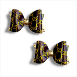 Designer Inspired Faux Leather Bows