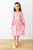 Shine Bright 3/4 Sleeve Pocket Twirl Dress