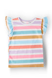 Spring Stripes S/S Ruffle Tee