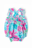 Tropical Punch Ruffle Cross Back Romper