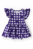 TCU Plaid Frog S/S Flutter Twirl Bodysuit