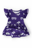 TCU Purple Frog S/S Flutter Twirl Bodysuit