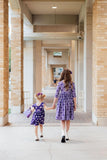 TCU Purple Frog Flutter Twirl Dress