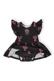 Texas Tech Black Raider Red S/S Flutter Twirl Bodysuit