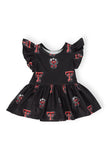 Texas Tech Black Raider Red S/S Flutter Twirl Bodysuit