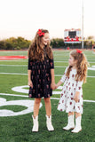 Texas Tech White Raider Red 3/4 Sleeve Pocket Twirl Dress