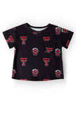 Texas Tech Black Raider Red Ruffle Pocket Tee