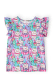 Time To Purr-ty S/S Ruffle Tee
