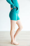 SALE Turbo Teal Active Shorty Shorts