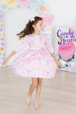 Twinkle Ties 3/4 Sleeve Pocket Twirl Dress