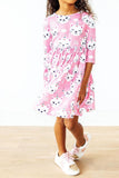 Unicorn Kitties 3/4 Sleeve Pocket Twirl Dress