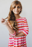 All You Need is Love 3/4 Sleeve Pocket Twirl Dress