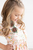 Pretty Peachy 3/4 Sleeve Pocket Twirl Dress