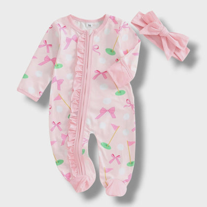 Pink Golf Footed Sleeper