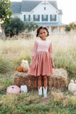 Vintage Pink Velvet Twirl Dress