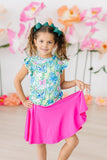 Watercolor Butterflies S/S Ruffle Tee