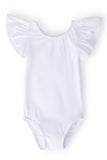 White S/S Flutter Sleeve Leotard