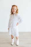 White Velvet Sequin Twirl Skort