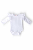 White L/S Flutter Bodysuit