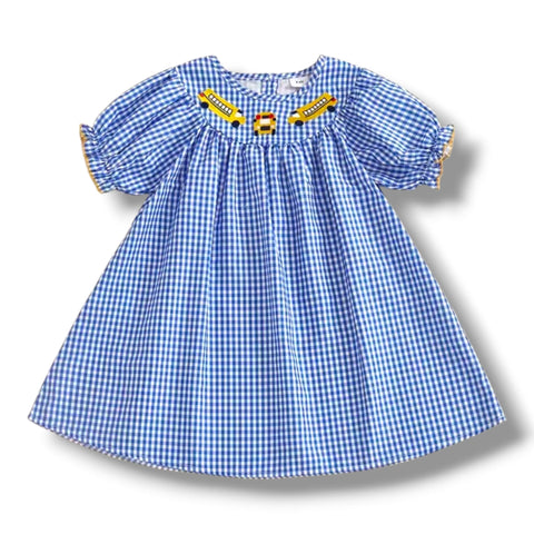 School Bus Smocked Dress