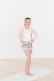 SALE Zen Pink Full-Zip Ruffle Active Jacket