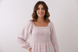 Floral tulip smocked mom dress