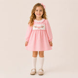 Pink Gingham Bow Smock L/S Outfit