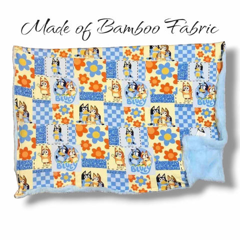 Blue Dog Check Minky Blanket